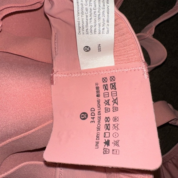 Lululemon Energy Bra, High Support, Size 34DD, Pink - Picture 5 of 6